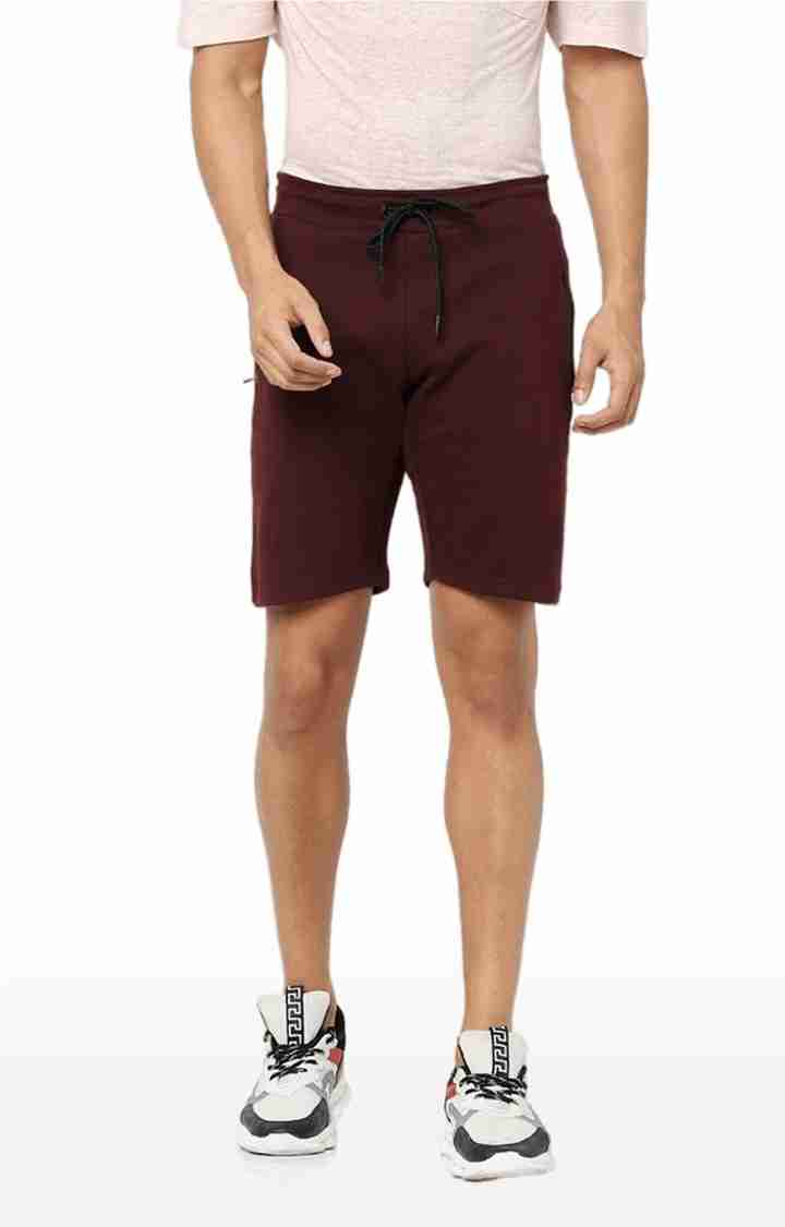 Burgundy Regular Fit Shorts