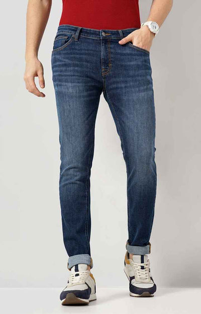 Celio* Cotton-Blend Slim Fit Blue Jean