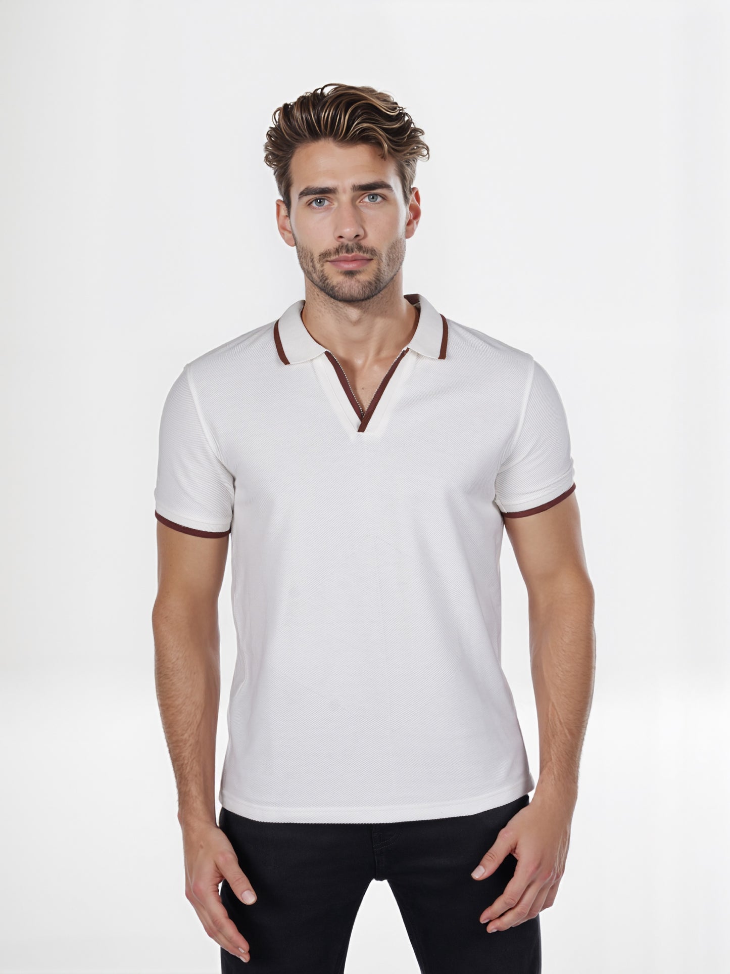 Celio* Solid Regular Fit Cotton Off White T-Shirt