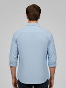 Celio* Men Blue Cotton Regular Fit Solid Shirts