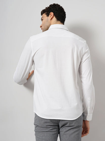 White Solid Cotton Shirt