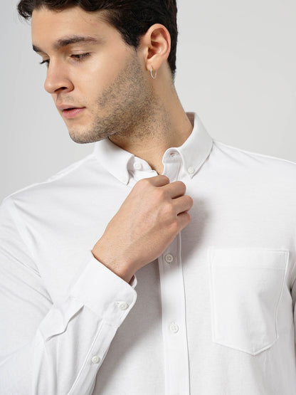 White Solid Cotton Shirt