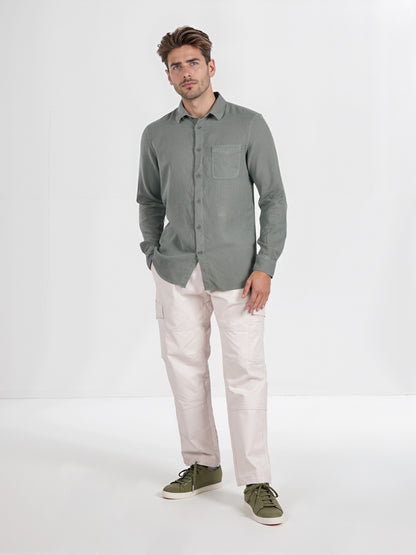 Celio* Men Green Solid Regular Fit Cotton Shirt