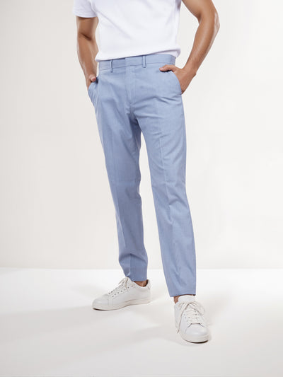 Celio* Men Blue Solid Slim Fit Polyester Trouser