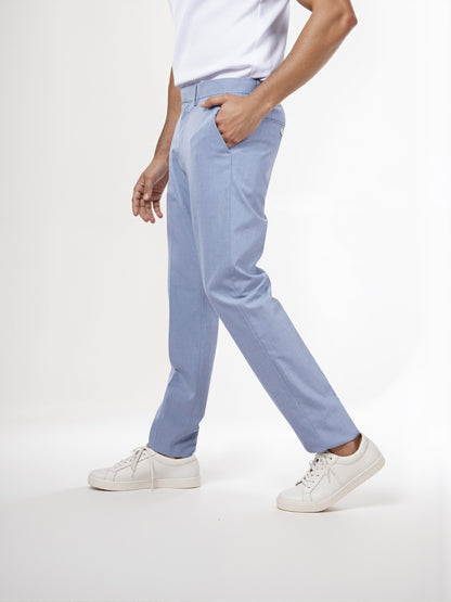 Celio* Men Blue Solid Slim Fit Polyester Trouser