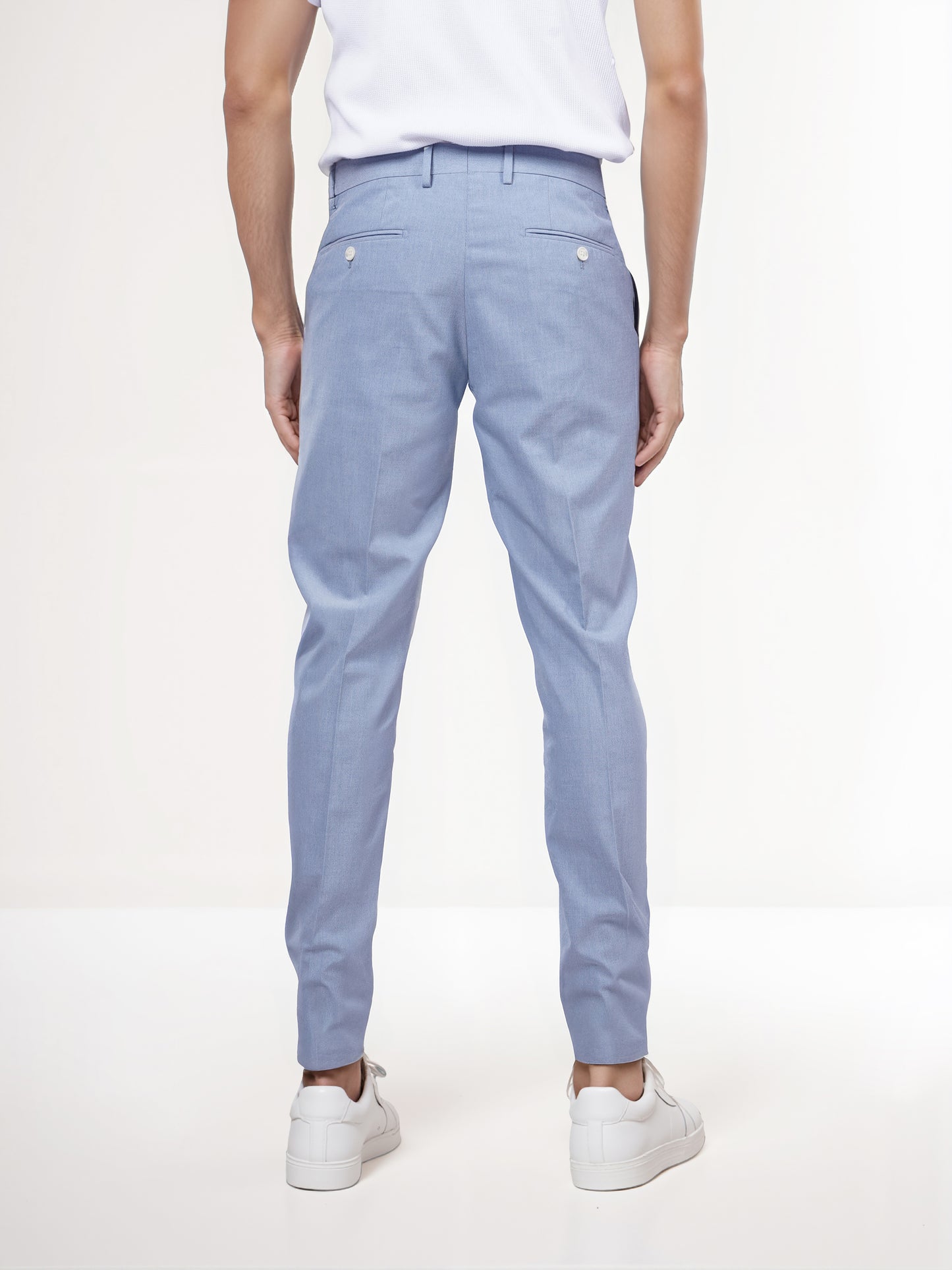 Celio* Men Blue Solid Slim Fit Polyester Trouser