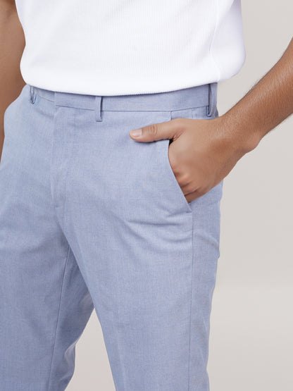 Celio* Men Blue Solid Slim Fit Polyester Trouser