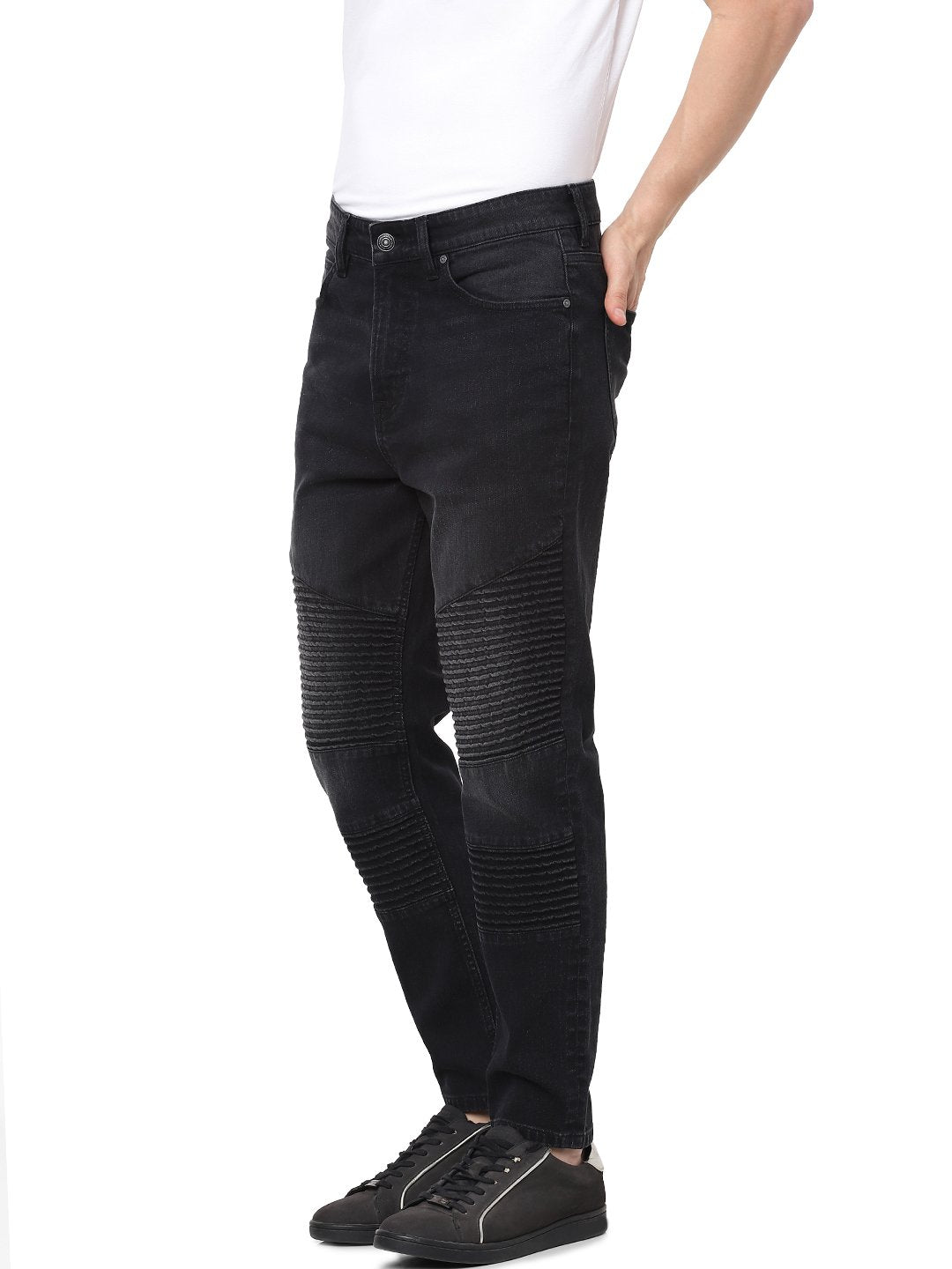 Celio Men Black Solid Jogger Fit Cotton-Blend Jeans