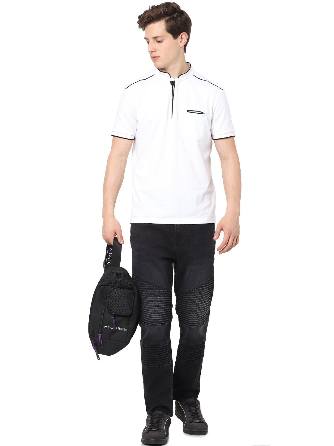 Celio Men Black Solid Jogger Fit Cotton-Blend Jeans