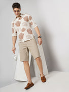 Celio* Men Beige Cotton Solid Loose Shorts