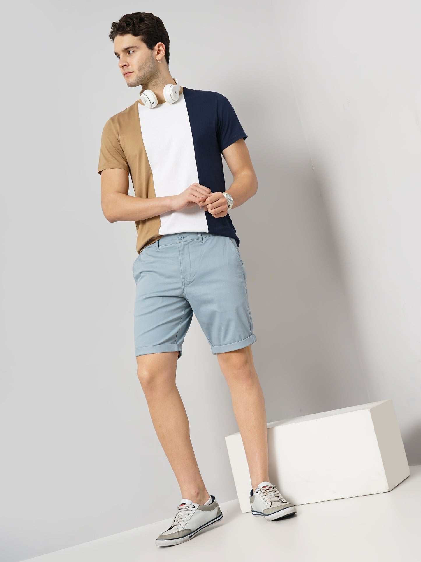 Blue Regular Fit Shorts