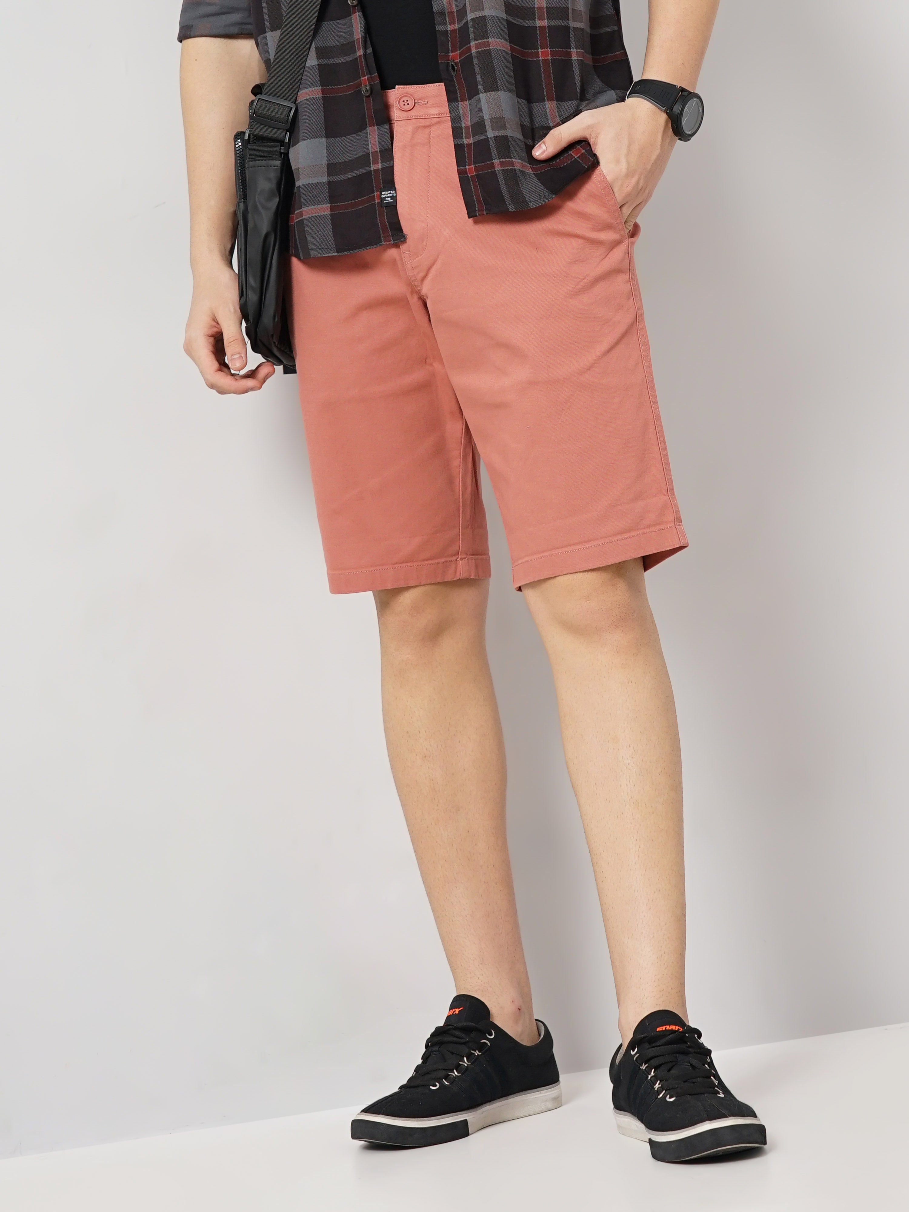 Pink Regular Fit Shorts