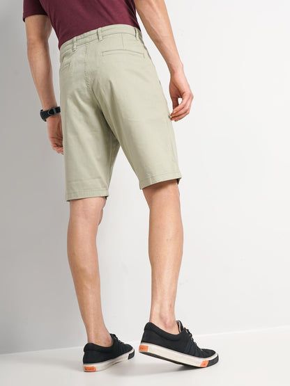 Green Regular Fit Shorts