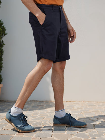 Celio* Cotton Regular Fit Black Bermuda