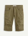 Regular Fit 100% Cotton Cargo Trousers - Olive Green