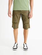 Regular Fit 100% Cotton Cargo Trousers - Olive Green
