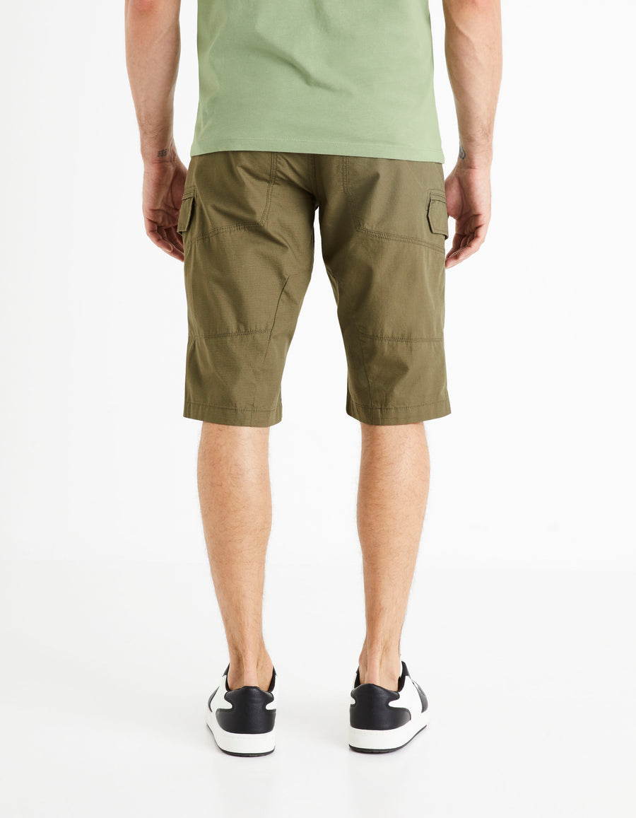 Regular Fit 100% Cotton Cargo Trousers - Olive Green