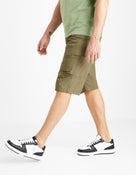 Regular Fit 100% Cotton Cargo Trousers - Olive Green
