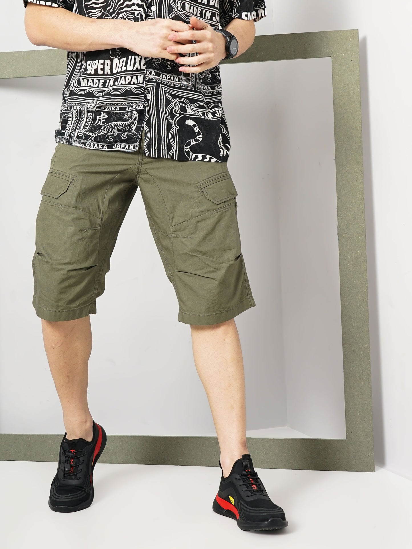 Olive Regular Fit Shorts