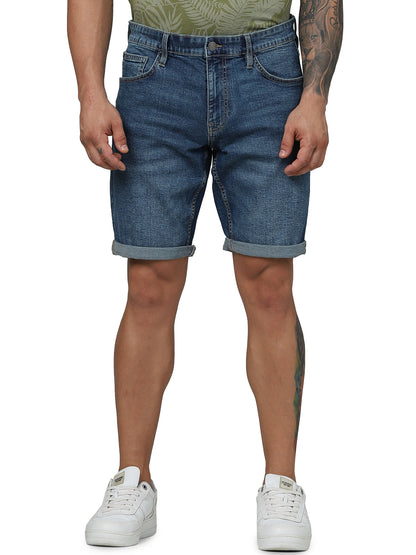 Blue Regular Fit Shorts