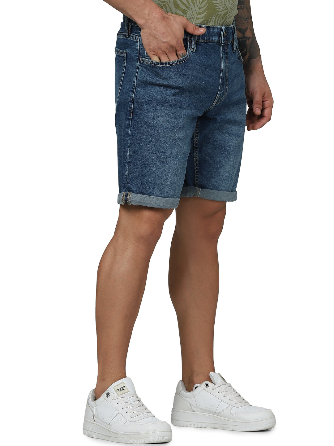 Blue Regular Fit Shorts