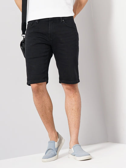 Black Regular Fit Shorts