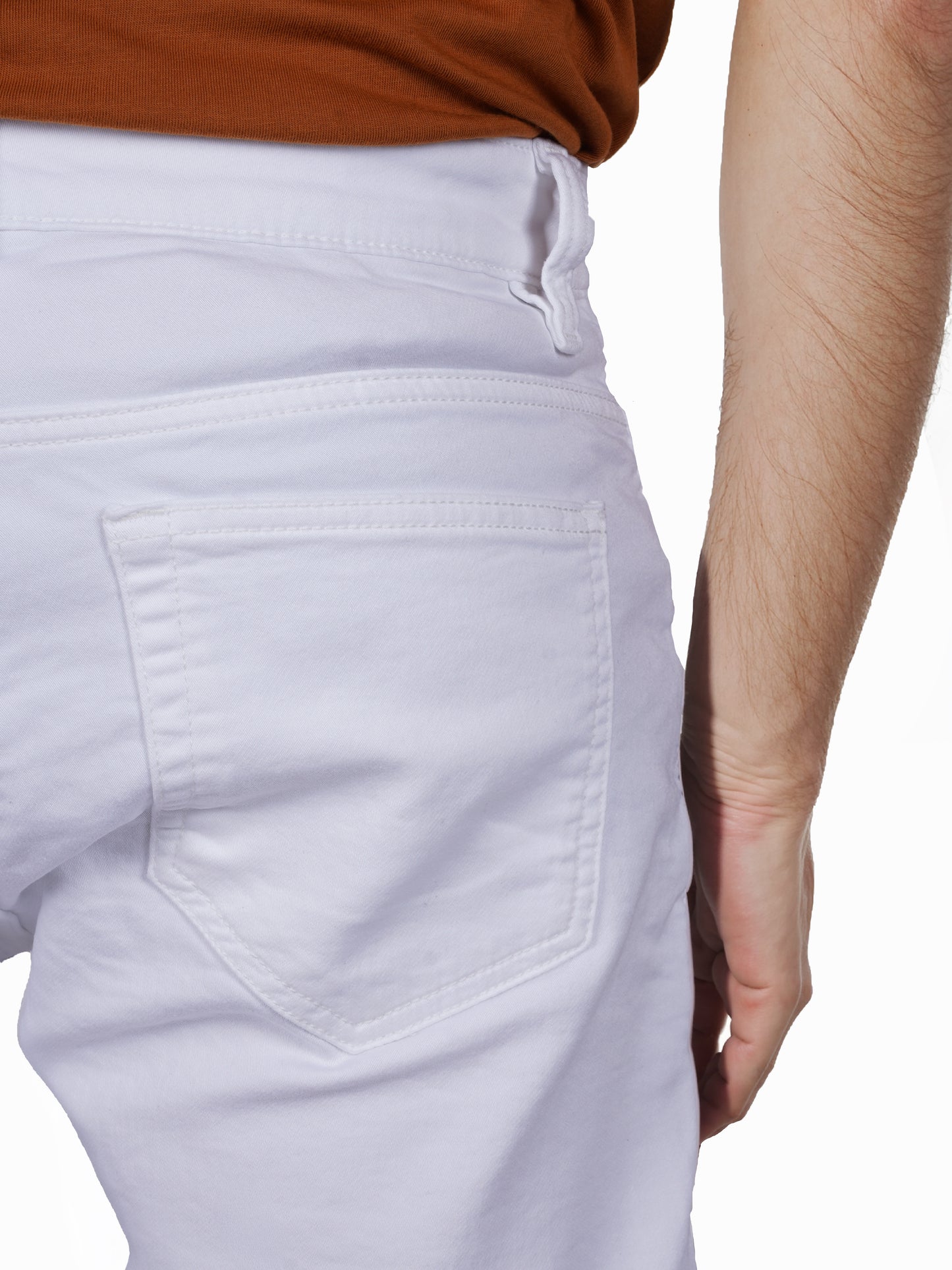 Celio* Cotton-Blend Regular Fit White Bermuda