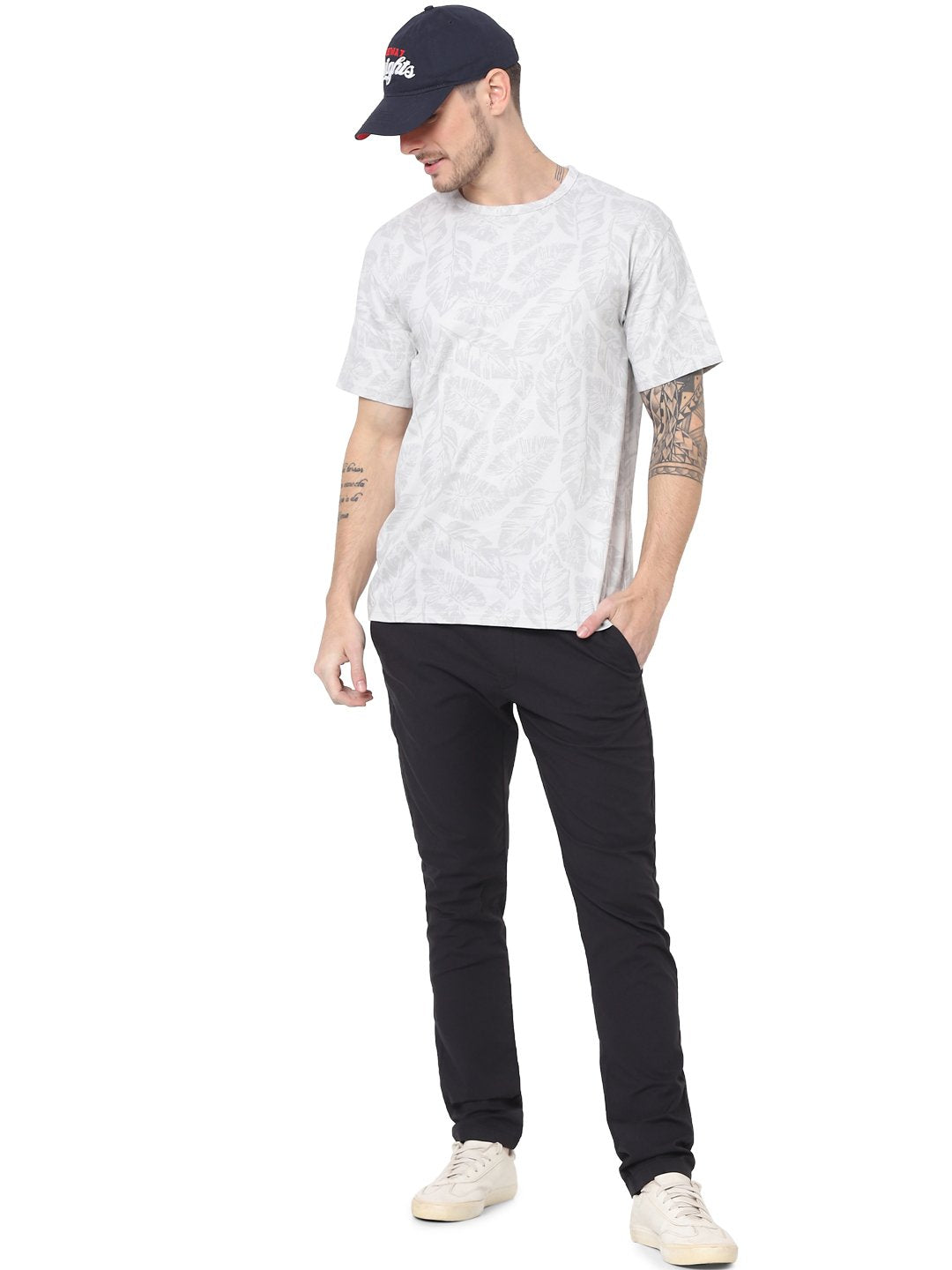 Celio* Men Black Solid Slim Fit Cotton Trousers