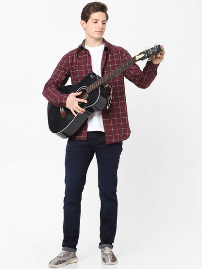 Celio* Men Blue Solid Slim Fit Cotton-Blend Jeans