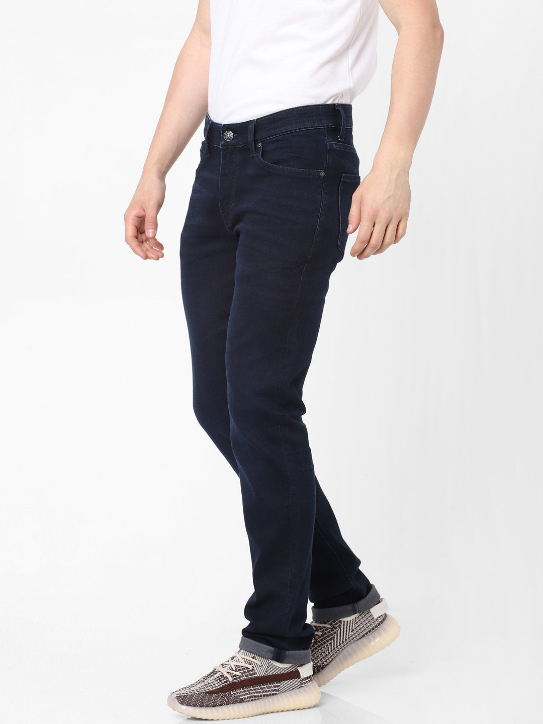 Celio* Men Blue Solid Slim Fit Cotton-Blend Jeans