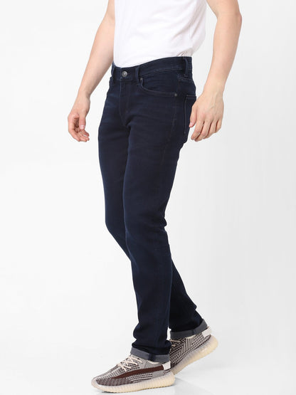 Celio* Men Blue Solid Slim Fit Cotton-Blend Jeans