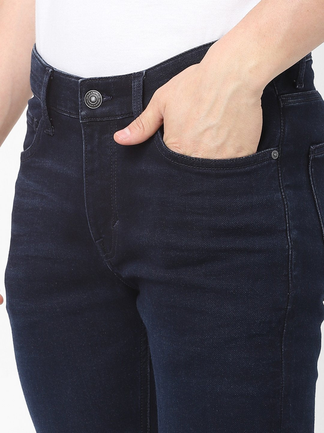 Celio* Men Blue Solid Slim Fit Cotton-Blend Jeans