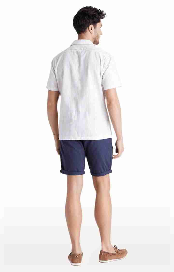 Navy Blue Regular Fit Shorts