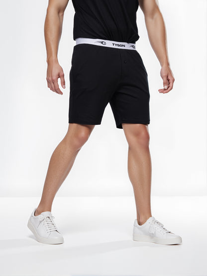 Celio* Men Black Solid Regular Fit Cotton Tyson Shorts