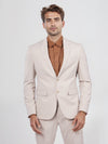Celio* Men Beige Solid Slim Fit Polyester Blend Jacket