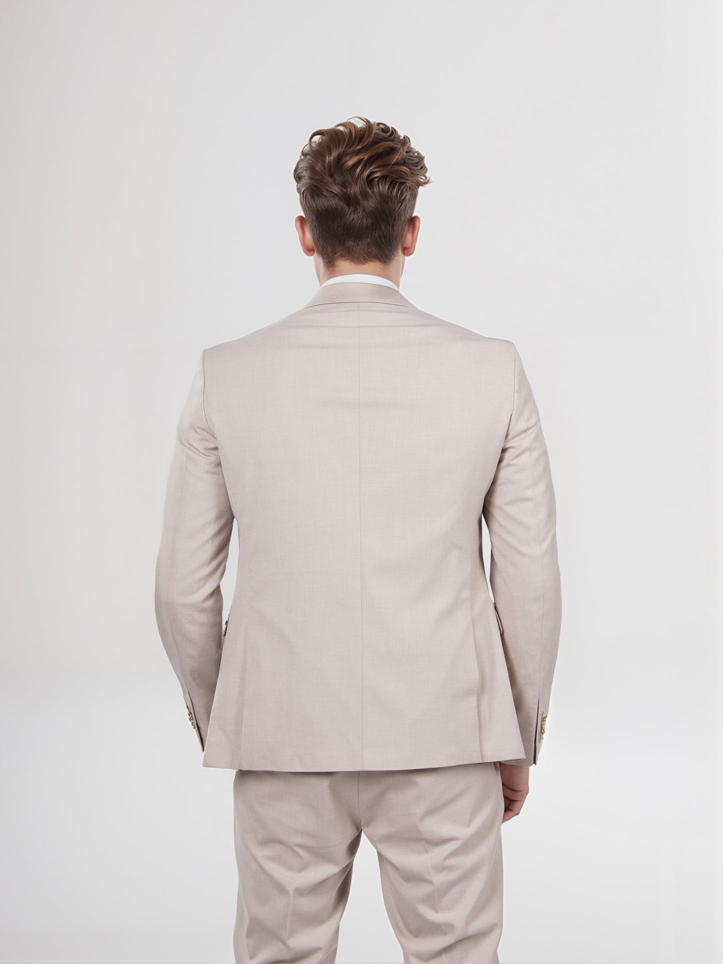 Celio* Men Beige Solid Slim Fit Polyester Blend Jacket