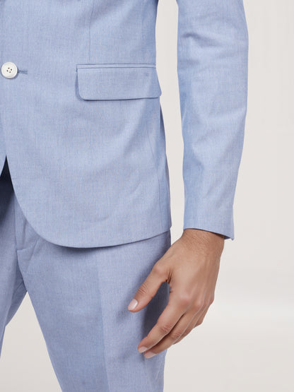 Celio* Men Blue Solid Slim Fit Polyester Blend Jacket