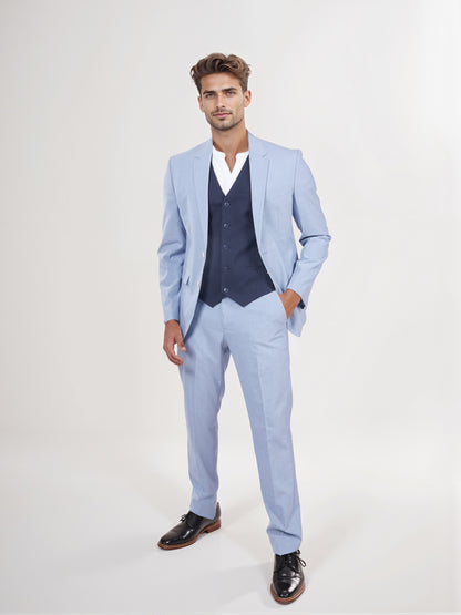 Celio* Men Blue Solid Slim Fit Polyester Blend Jacket