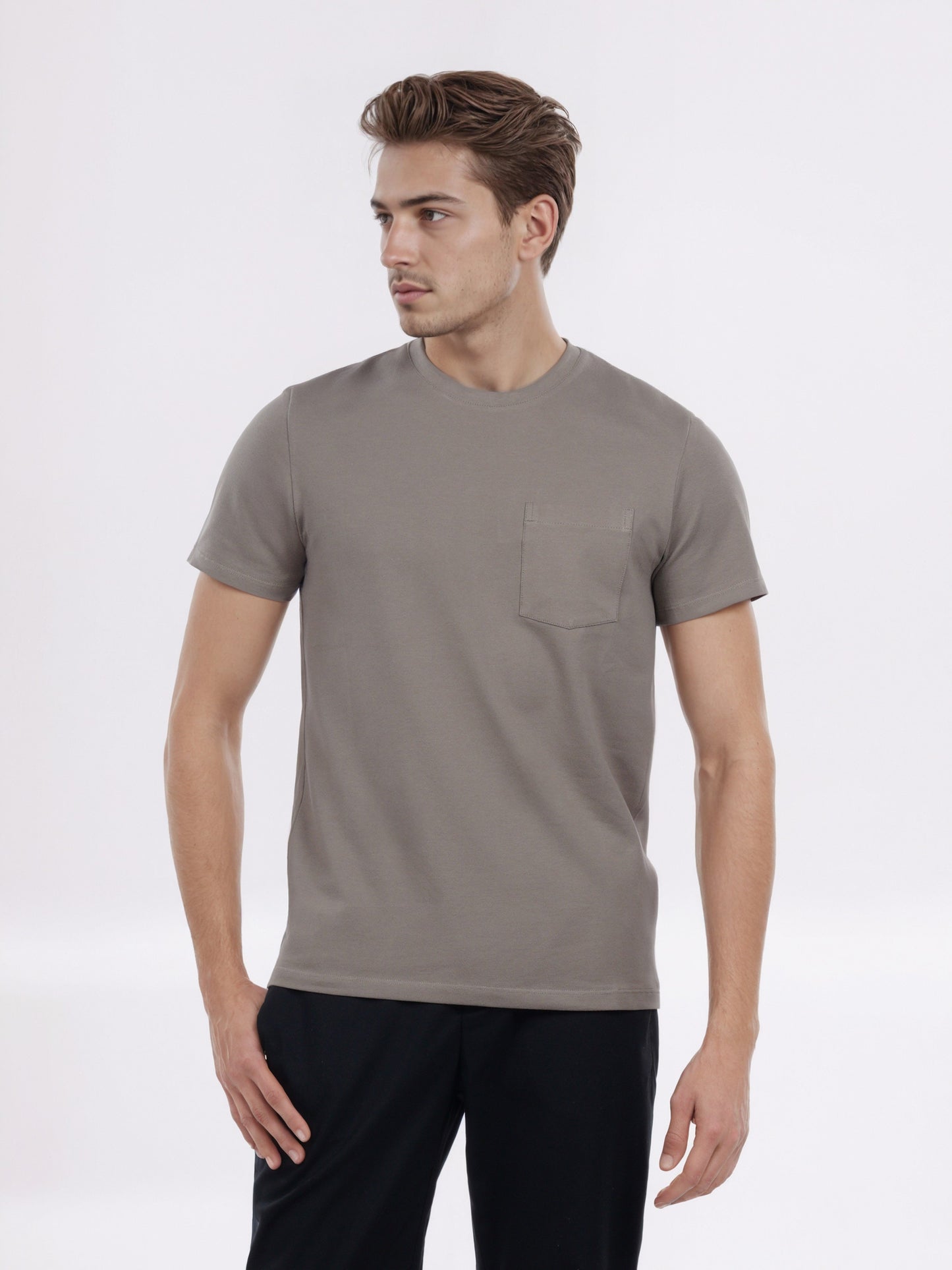 Celio* Men Brown Solid Regular Fit Cotton T-Shirt