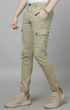 Celio* Cotton-Blend Slim Fit Light Green Trouser