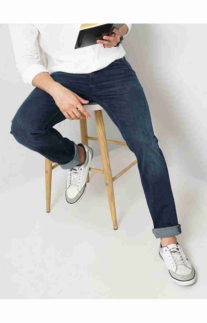 Navy Blue Straight Slim Fit Premium Jeans