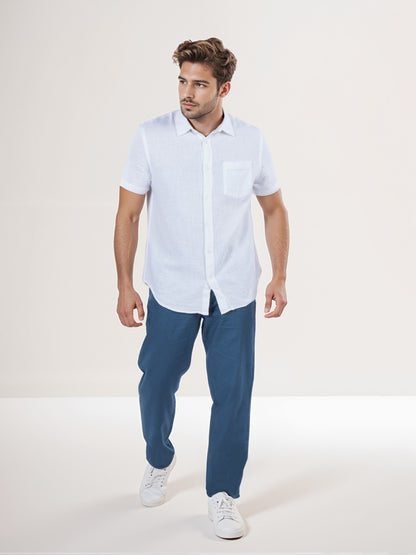 Celio* Men White Solid Regular Fit Cotton Shirt
