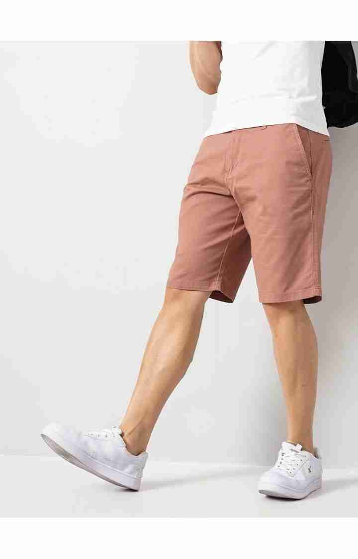 Peach Regular Fit Shorts