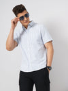 Celio* Striped Regular Fit Cotton Blue Shirt