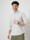 Celio* Striped Regular Fit Cotton Grey Shirt