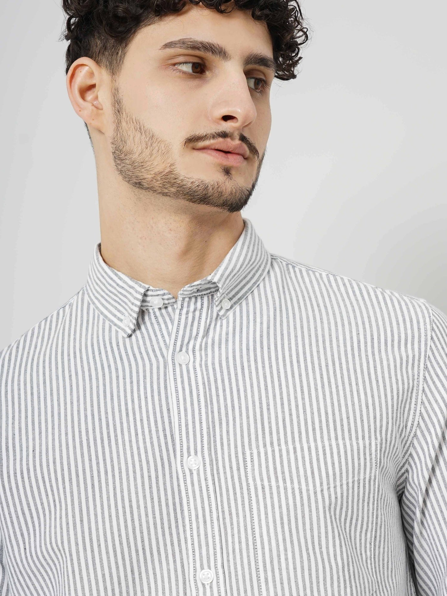 Black Striped Cotton Shirt