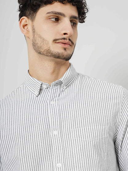 Black Striped Cotton Shirt