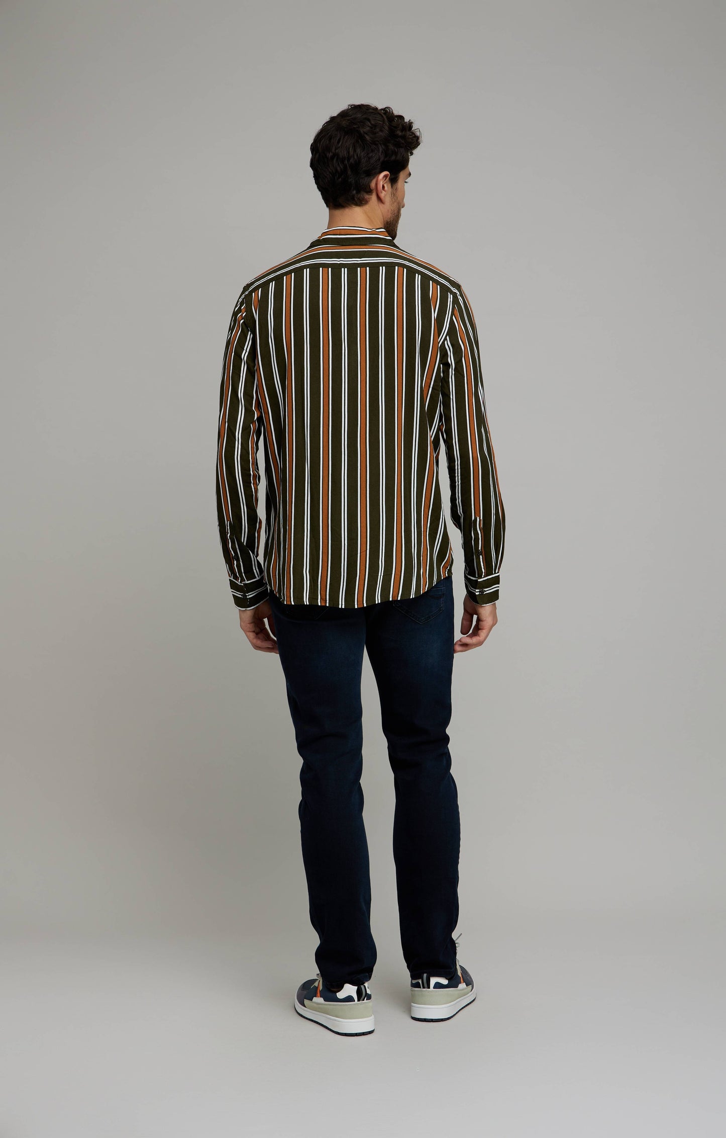 Celio Men Multi Striped Regular Fit Viscose Shirts