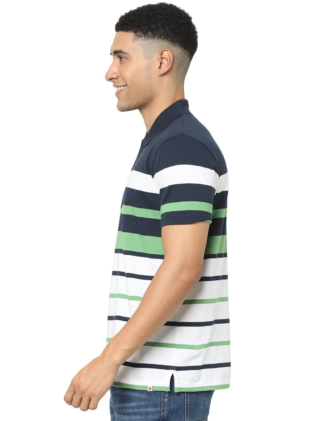 Celio Men Multi Striped Regular Fit Cotton T-Shirts