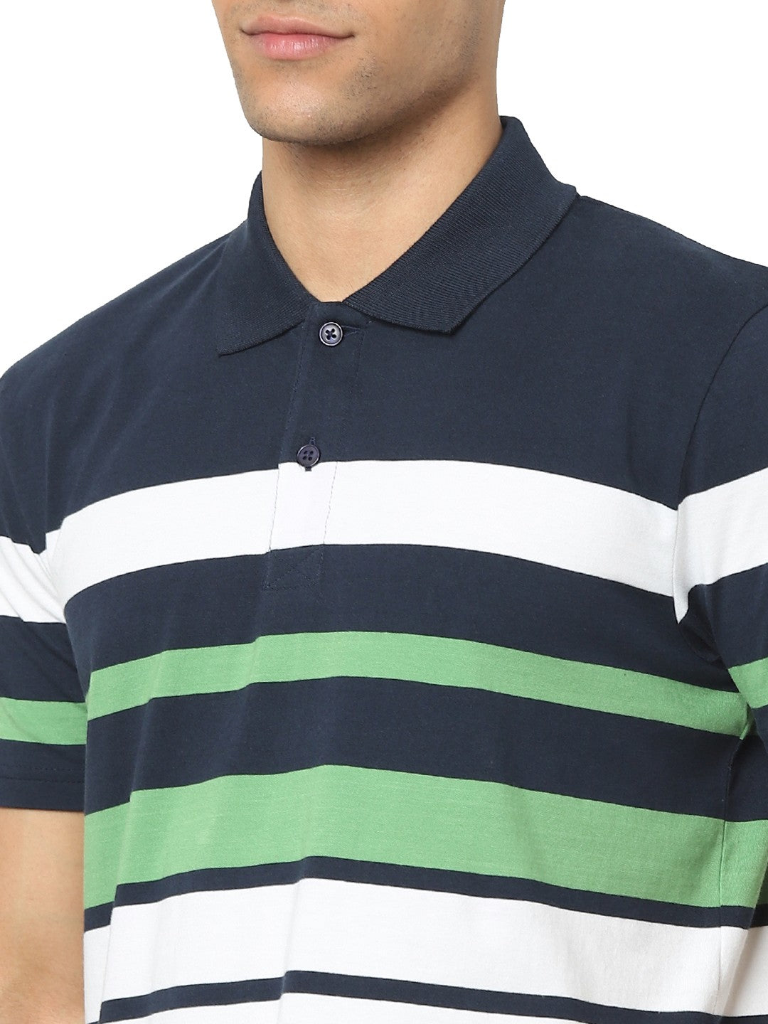 Celio Men Multi Striped Regular Fit Cotton T-Shirts